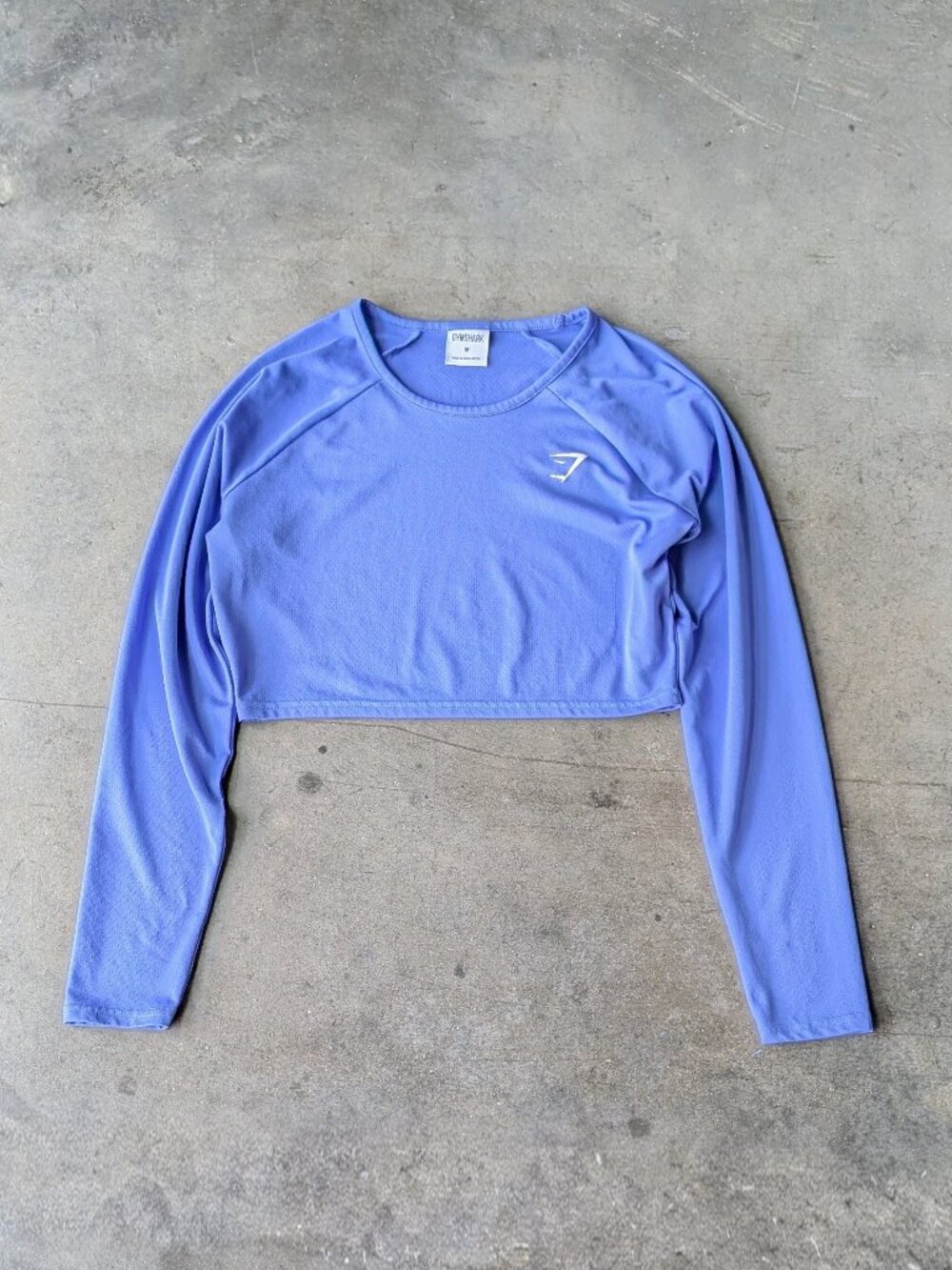Gymshark Training Long Sleeve Crop Top in Court Blue medium